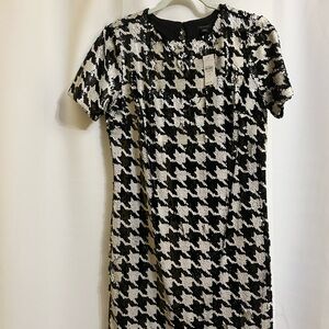 Chic Houndstooth Sequin Dress